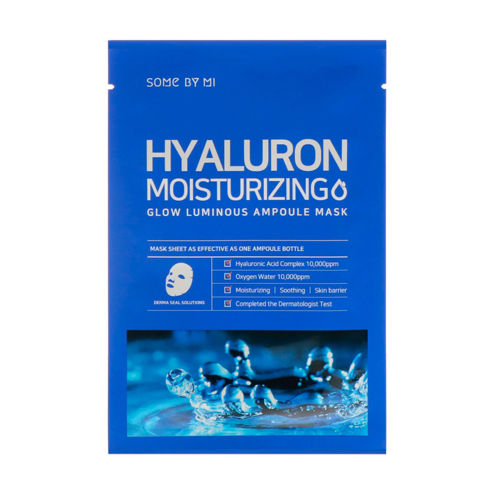 Ампульна листова маска для обличчя Some By Mi Hyaluron Moisturizing Glow Luminous Ampoule Mask зволожувальна, 25 г